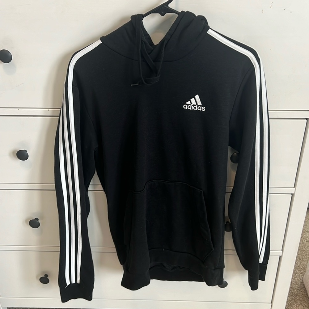 Adidas stipe pullover hoodie